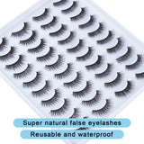 chiimoda20 Pairs False Eyelashes Natural Look, Handmade Fluffy Mixed Fake Lashes, Long Soft and Reusable Eyelash Extension for Makeup