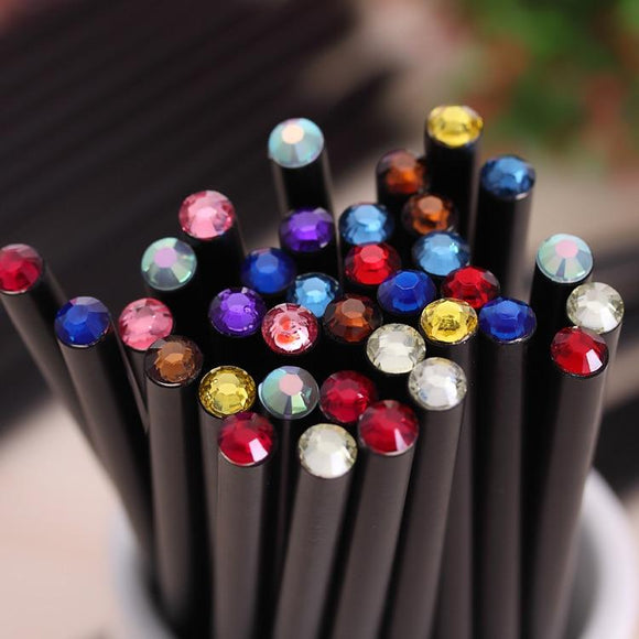 (12Pcs/Set) Pencil Hb Diamond Color Pencil Stationery Items Drawing Supplies Cute Pencils For School Basswood Office School Cute