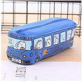 cute School Bus Pencil Case,large capacity canvas car pencil bag,orange,red,yellow,blue available