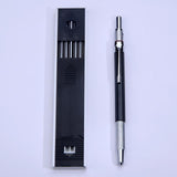 Metal Mechanical Pencils 2.0 mm 2B Lead Holder Drafting Drawing Pencil Set with 12 Pieces Leads Writing School Gifts Stationery