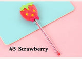 1pcs/Lot soft plush Fresh Fruit  gel pen fluffy natural 0.38mm Black Signature pen funny gift Stationery children student gifts