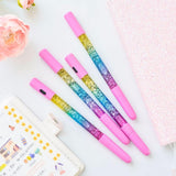 1PC Glitter Cute Pen Liquid Color Kawaii Pen Magic Light Gel Pens Crystal Pen Office Writing Cute Stationery Gift