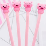 Cute Cartoon Pink Animal Emoji Pig Gel Pen For Writing Kawaii Student Black Ink 0.38mm School Supplies Stationery Wholesale