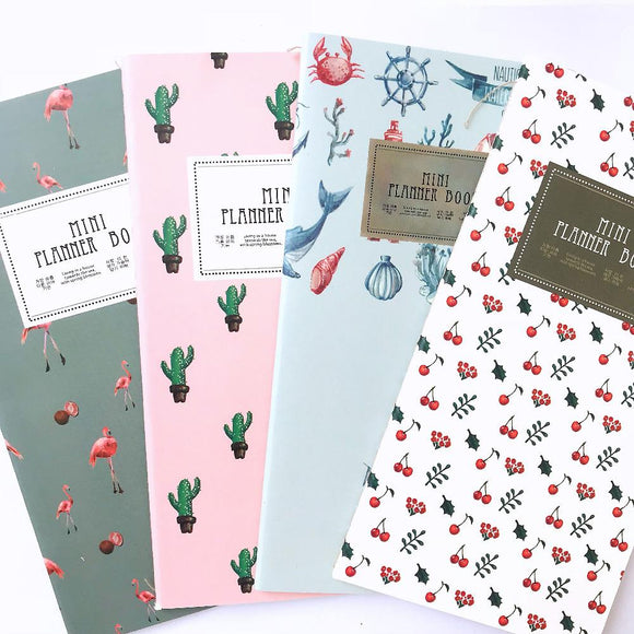 24 Sheets Cactus Flamingo Cherry Diary Lined Notebook Recite Words Learn Foreign Language Planner Student School Office Supply