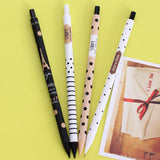 4PCS/lot Fashion 0.5mm Automatic Pen Cute Black and White Dots Plastic Mechanical Pencil for Students Learning Writing Supplies