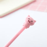 Cute Cartoon Pink Animal Emoji Pig Gel Pen For Writing Kawaii Student Black Ink 0.38mm School Supplies Stationery Wholesale