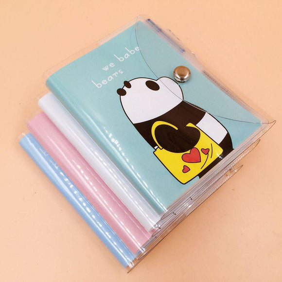 1 Set 8*11cm Cute Bear Cat Notebook with Ballpoint Pen Notepad Button Diary Book Exercise Book Escolar Papelaria School Supply